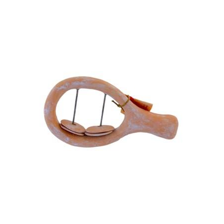 Mini 'sistro' (hochet) en terre cuite fait main IDOLS ART 14 cm 1800 av. JC