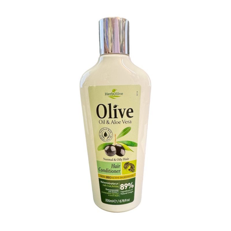 Après-shampooing à l'huile d'olive et à l'aloe vera pour cheveux normaux et gras HERBOLIVE 200 ml