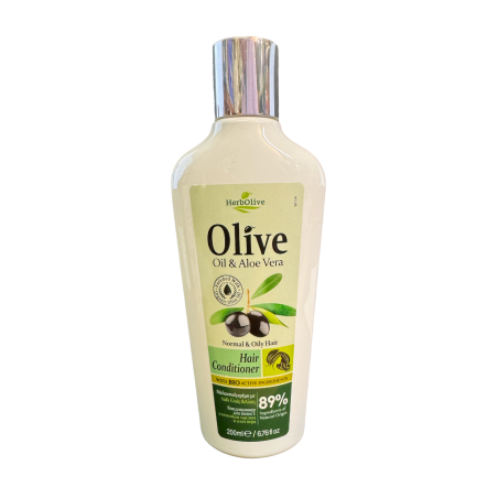 Après-shampooing à l'huile d'olive et à l'aloe vera pour cheveux normaux et gras HERBOLIVE 200 ml