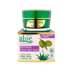 Crème de nuit anti-rides réparatrice à l'aloe vera et à l'huile d'olive 50 ml