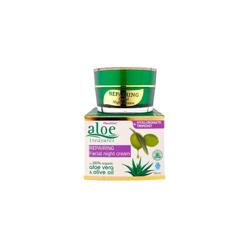 Crème de nuit anti-rides réparatrice à l'aloe vera et à l'huile d'olive 50 ml Crème de nuit anti-rides réparatrice à l'aloe vera et à l'huile d'olive 50 ml