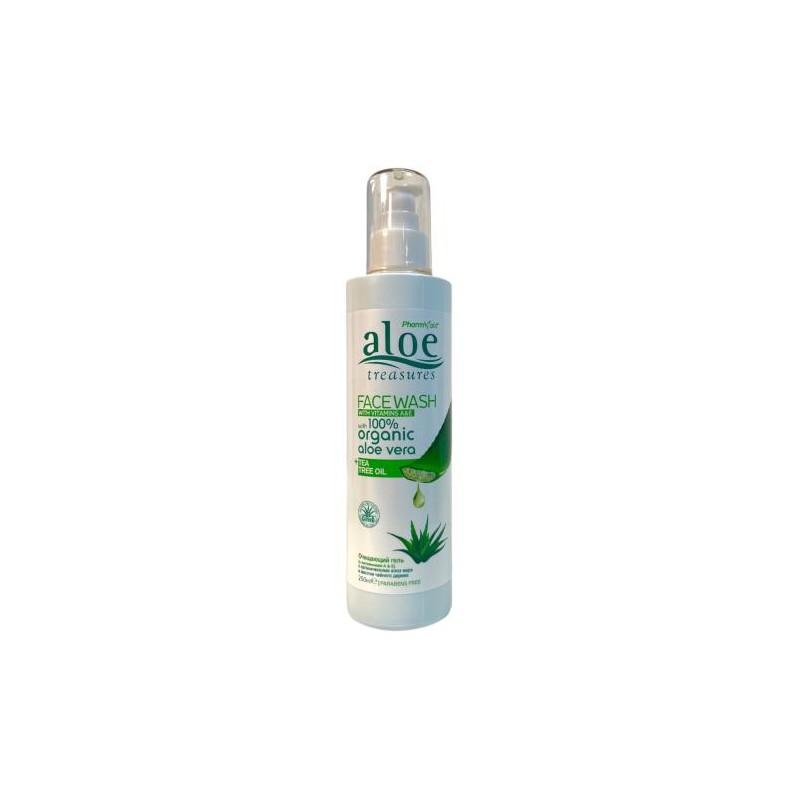 Savon liquide pour le visage à aloe vera 100% BIO ALOE TREASURES Pharm'Aid 250ml