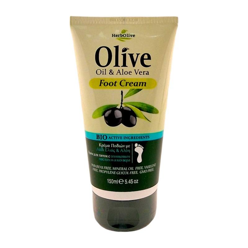 Crème de traitement pour pieds à l'aloe vera HERBOLIVE 150 ml