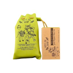 Savon naturel à l'huile d'olive BIO SPANAKIS 150 g et son pochon