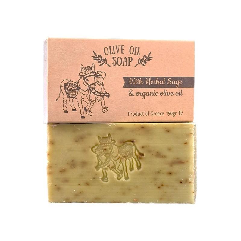 Savon naturel à la sauge et à l'huile d'olive BIO SPANAKIS 150 g