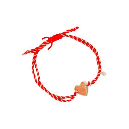 Bracelet grec du 1er mars avec un petit cœur et 1 petite perle