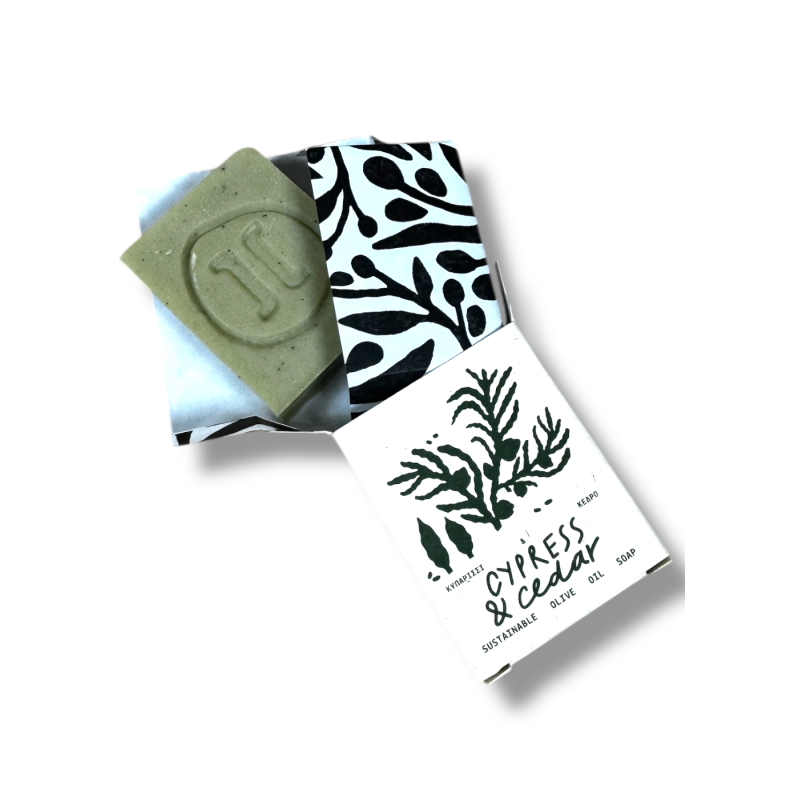 Savon à l'huile d'olive, cyprès et cèdre HELLEO 30 g Savon à l'huile d'olive, cyprès et cèdre HELLEO 30 g