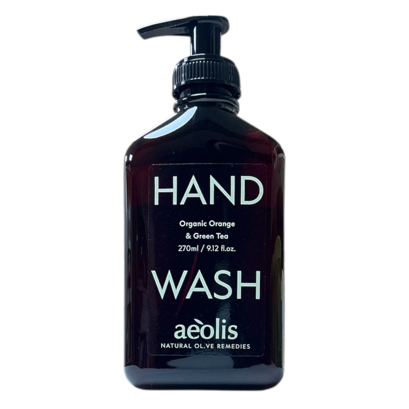 Savon liquide pour les mains bio à l'orange et thé vert AEOLIS 270 ml