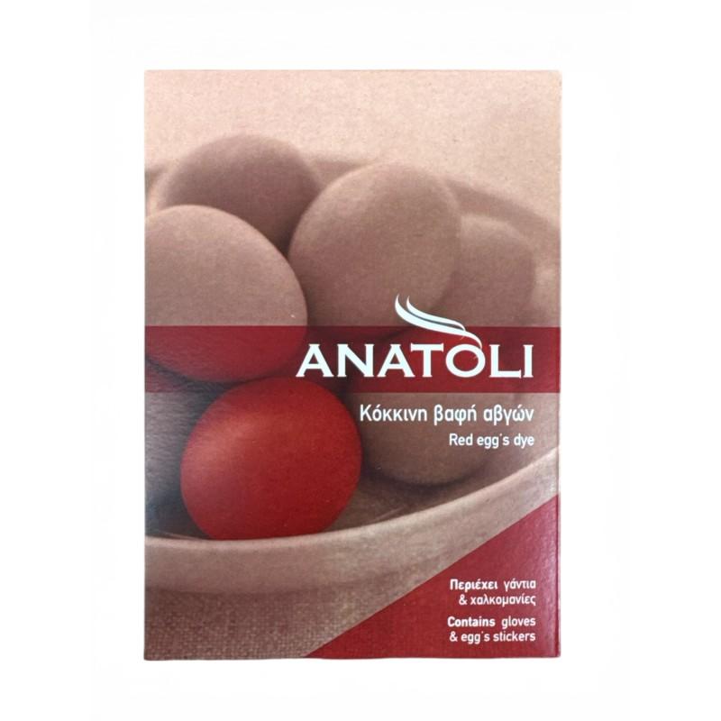 Colorant rouge pour œufs de Pâques avec gants et stickers en sachet 3 g ANATOLI (pour 40 œufs)