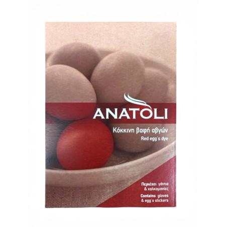 Colorant rouge pour œufs de Pâques avec gants et stickers en sachet 3 g ANATOLI (pour 40 œufs)