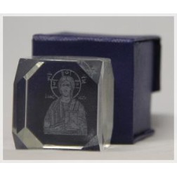 Cubes en verre 3D représentant Jésus : Dimensions 4x4 cm