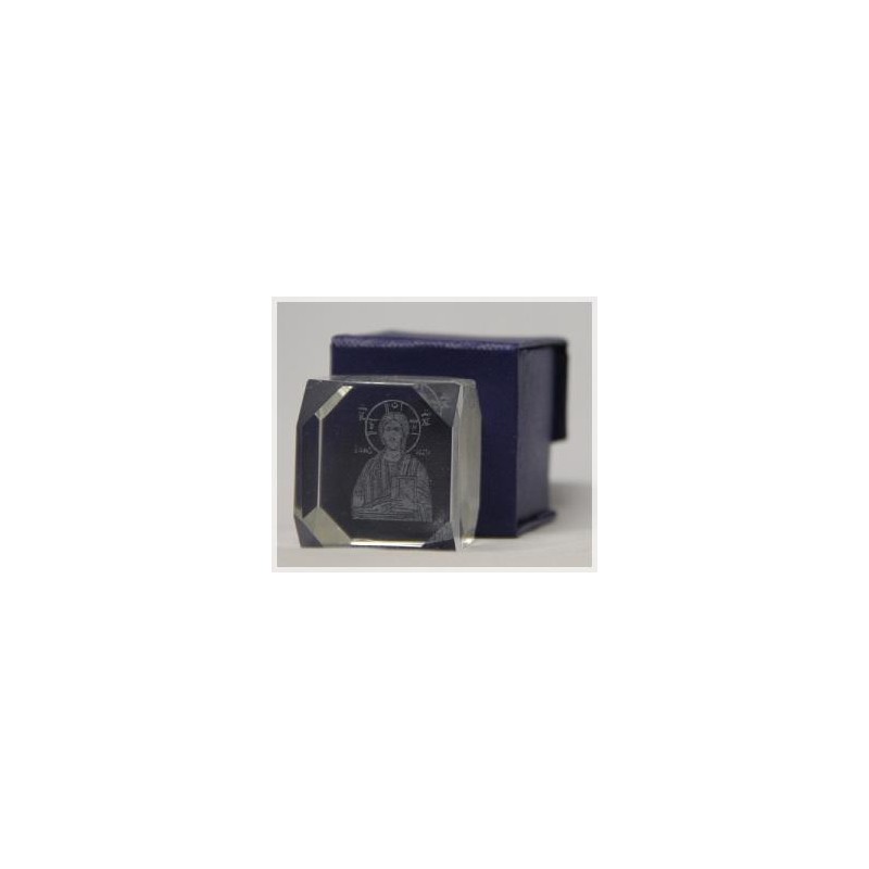 Cubes en verre 3D représentant Jésus : Dimensions 4x4 cm