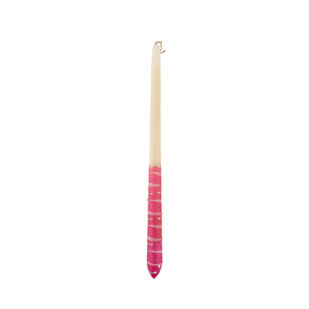 Bougie de Pâques avec poignée rose pailleté - Lambada 42 cm