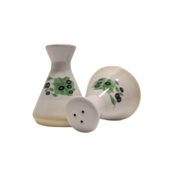 Duo sel/poivre céramique décor olives 6.20x6.20x8.50 cm
