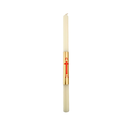 Bougie de Pâques artisanale de Grèce avec imprimé croix - Lambada 36 cm