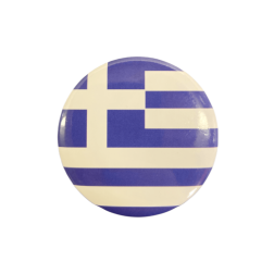 Badge rond en métal personnalisé avec le drapeau grec 5.5 diamètre
