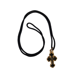 Pendentif avec croix noire et dorée 6 cm x 4 cm