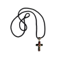 Pendentif avec ruban noir et sa croix noire fleurie de 6 cm x 4 cm