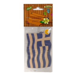 Désodorisant de voiture en carton avec le drapeau grec