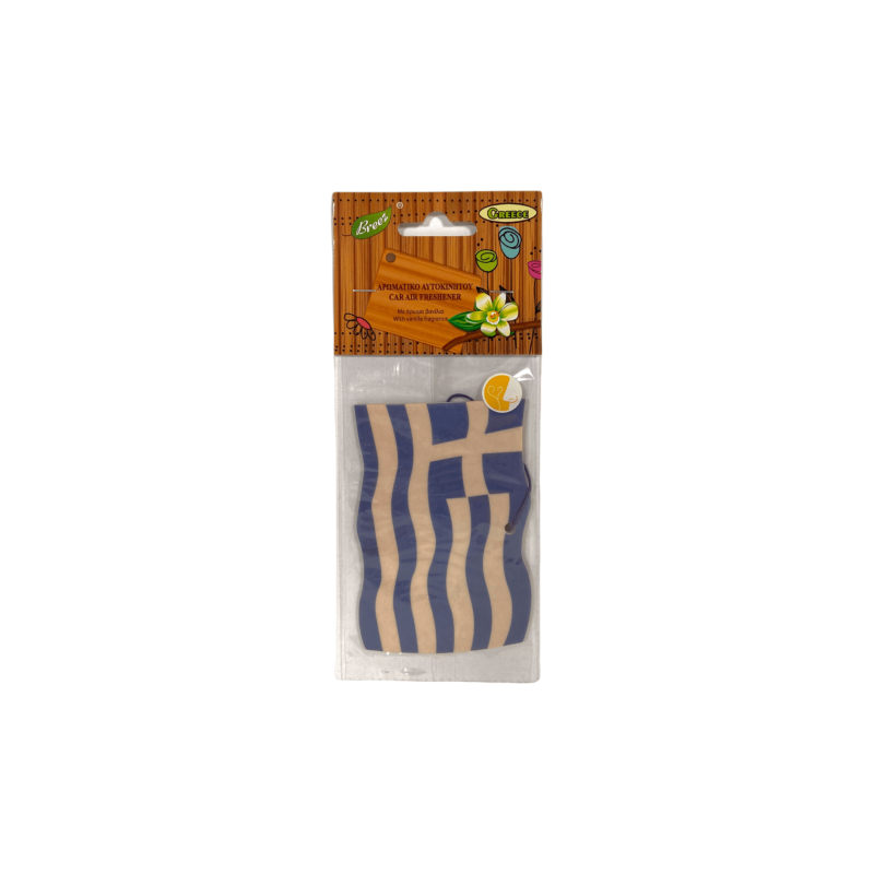 Désodorisant de voiture en carton avec le drapeau grec