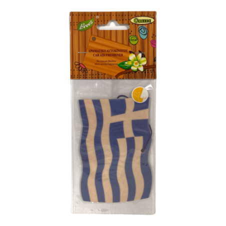 Désodorisant de voiture en carton avec le drapeau grec