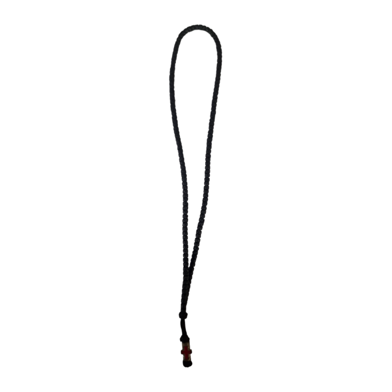 Chapelet de 150 noeuds avec croix de couleur rouge
