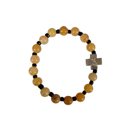 Bracelet en perles noir et ivoire