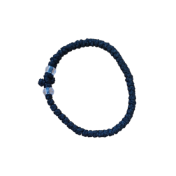 Chapelet en bracelet avec 2 pierres transparentes et une petite croix