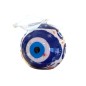 Boule de Noël grecque blanche et bleue avec l'œil 7 cm