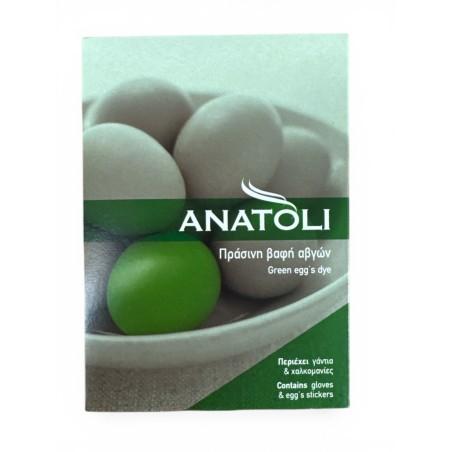 Colorant vert pour œufs de Pâques avec gants et stickers en sachet 3 g ANATOLI (pour 40 œufs)