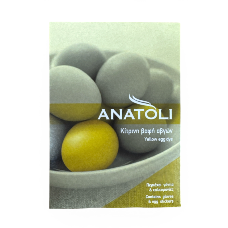 Colorant jaune pour œufs de Pâques avec gants et stickers en sachet 3 g ANATOLI (pour 40 œufs)