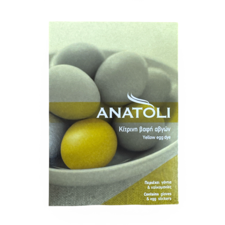 Colorant jaune pour œufs de Pâques avec gants et stickers en sachet 3 g ANATOLI (pour 40 œufs)