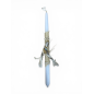 Bougie de Pâques blanche fait main avec cœur doré et un œil bleu 34 cm