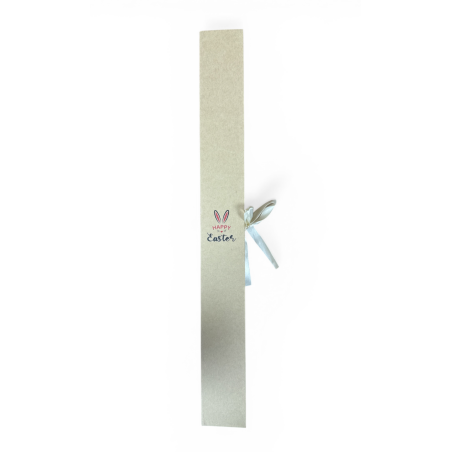 Boîte écru rigide pour bougie de Pâques avec ruban beige 41 cm