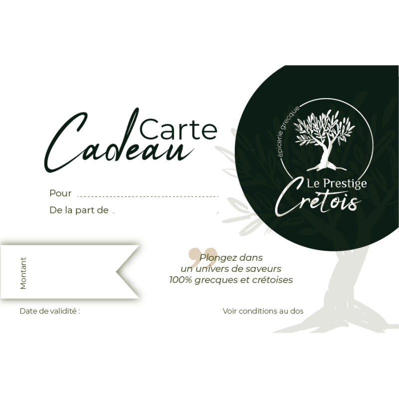 Carte Cadeau - Plongez dans un univers de saveurs 100 % crétoises