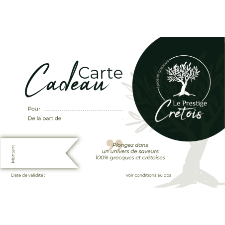 Carte Cadeau - Plongez dans un univers de saveurs 100 % crétoises