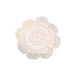 Napperon rond 100% coton beige diamètre 16 cm