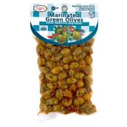 Olives vertes grecques marinées au thym, piment et origan ELLIE 500 g