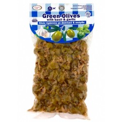 Olives vertes grecques au basilic et à l'ail ELLIE 500 g