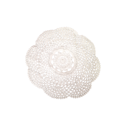 Napperon rond 100% coton blanc diamètre 22.50 cm