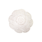 Napperon rond 100% coton blanc diamètre 22.50 cm