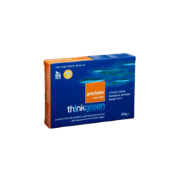 Anchois de la mer Égée, à l'huile d'olive BIO de Grèce THINKGREEN 90 g