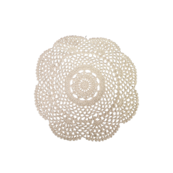 Napperon rond 100% coton beige diamètre 22.50 cm