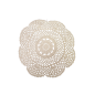 Napperon rond 100% coton beige diamètre 22.50 cm