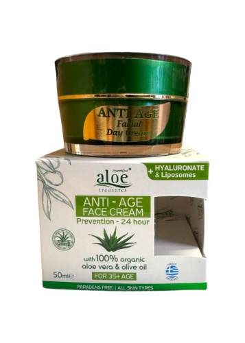 Crème anti-âge prévention à l'aloe vera et à l'huile d'olive ALOE TREASURES 50ml