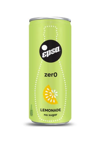 Limonade gazeuse ZERO sans sucre grecque EPSA en canette 330 ml