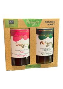 Coffret de miel de thym et de la sauge grec BIO MELIGYRIS 2x270 g