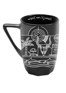 Mug en céramique illustré Crète line collage noir WHAT A BRAND 330 ml