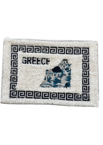 Tapis de bain en coton motif île grecque 60x40 cm