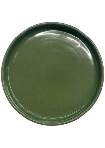 Assiette plate en terre cuite émaillée vert foncé ESPIEL 2,5x21x21 cm